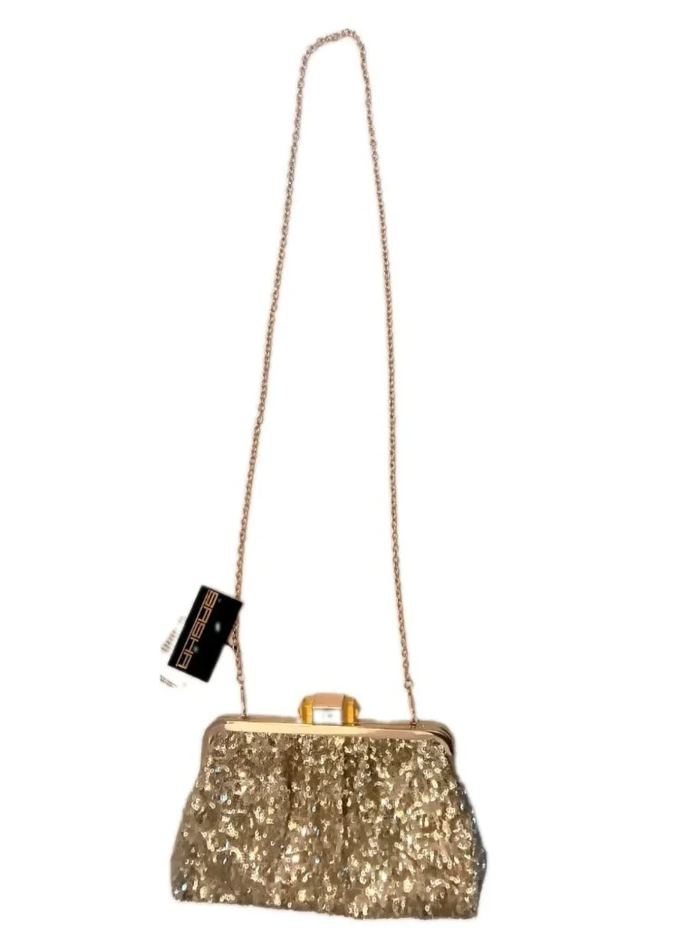 Beautiful Gold sequin evening clutch bag by Sasha New York